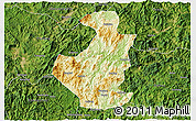 Physical 3D Map of Datian, satellite outside