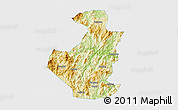 Physical 3D Map of Datian, single color outside