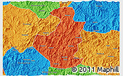 Political 3D Map of Datian
