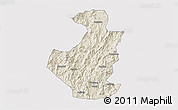 Shaded Relief 3D Map of Datian, cropped outside
