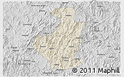 Shaded Relief 3D Map of Datian, desaturated
