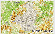 Shaded Relief 3D Map of Datian, physical outside