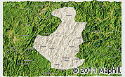 Shaded Relief 3D Map of Datian, satellite outside