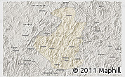 Shaded Relief 3D Map of Datian, semi-desaturated