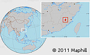 Gray Location Map of Datian