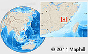 Shaded Relief Location Map of Datian