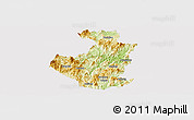 Physical Panoramic Map of Datian, cropped outside