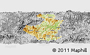 Physical Panoramic Map of Datian, desaturated
