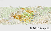 Physical Panoramic Map of Datian, lighten