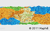 Physical Panoramic Map of Datian, political outside