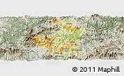 Physical Panoramic Map of Datian, semi-desaturated