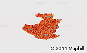 Political Panoramic Map of Datian, cropped outside