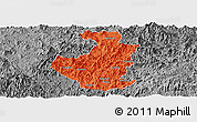 Political Panoramic Map of Datian, desaturated