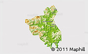 Physical 3D Map of Fuan, cropped outside