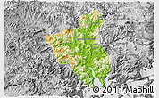 Physical 3D Map of Fuan, desaturated