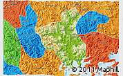 Physical 3D Map of Fuan, political outside