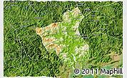 Physical 3D Map of Fuan, satellite outside