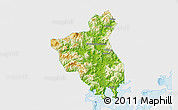 Physical 3D Map of Fuan, single color outside