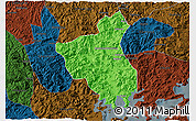 Political 3D Map of Fuan, darken
