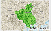Political 3D Map of Fuan, shaded relief outside