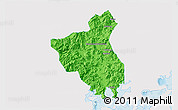 Political 3D Map of Fuan, single color outside