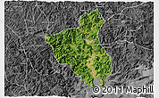 Satellite 3D Map of Fuan, desaturated