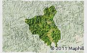 Satellite 3D Map of Fuan, lighten