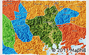 Satellite 3D Map of Fuan, political outside