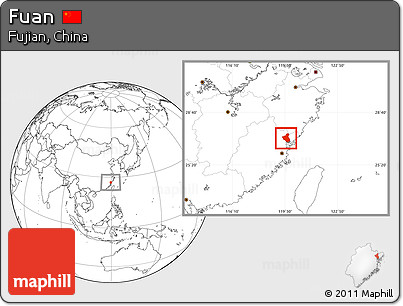 Blank Location Map of Fuan