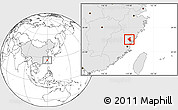 Blank Location Map of Fuan, highlighted country