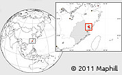 Blank Location Map of Fuan, highlighted parent region