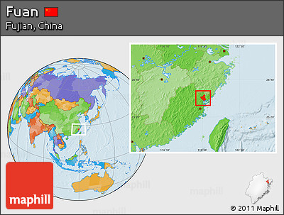 Political Location Map of Fuan