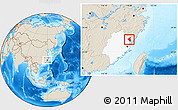 Shaded Relief Location Map of Fuan, highlighted parent region