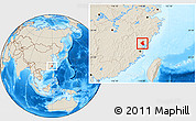 Shaded Relief Location Map of Fuan