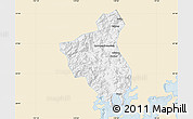 Classic Style Map of Fuan, single color outside