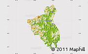 Physical Map of Fuan, cropped outside