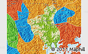 Physical Map of Fuan, political outside
