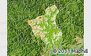 Physical Map of Fuan, satellite outside