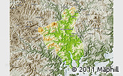 Physical Map of Fuan, semi-desaturated