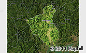 Satellite Map of Fuan, darken