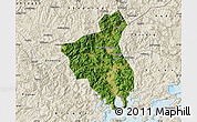 Satellite Map of Fuan, shaded relief outside