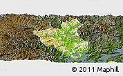 Physical Panoramic Map of Fuan, darken