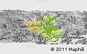 Physical Panoramic Map of Fuan, desaturated