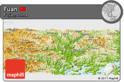 Physical Panoramic Map of Fuan