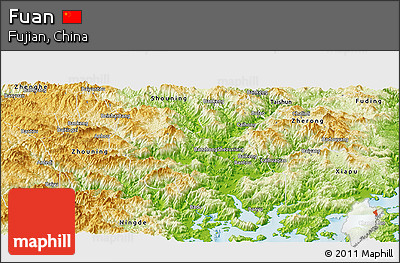 Physical Panoramic Map of Fuan