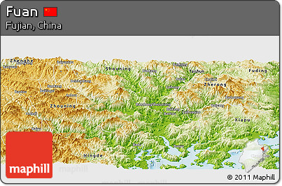 Physical Panoramic Map of Fuan