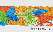 Physical Panoramic Map of Fuan, political outside