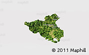 Satellite Panoramic Map of Fuan, cropped outside