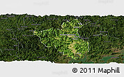 Satellite Panoramic Map of Fuan, darken