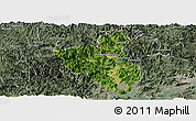 Satellite Panoramic Map of Fuan, semi-desaturated
